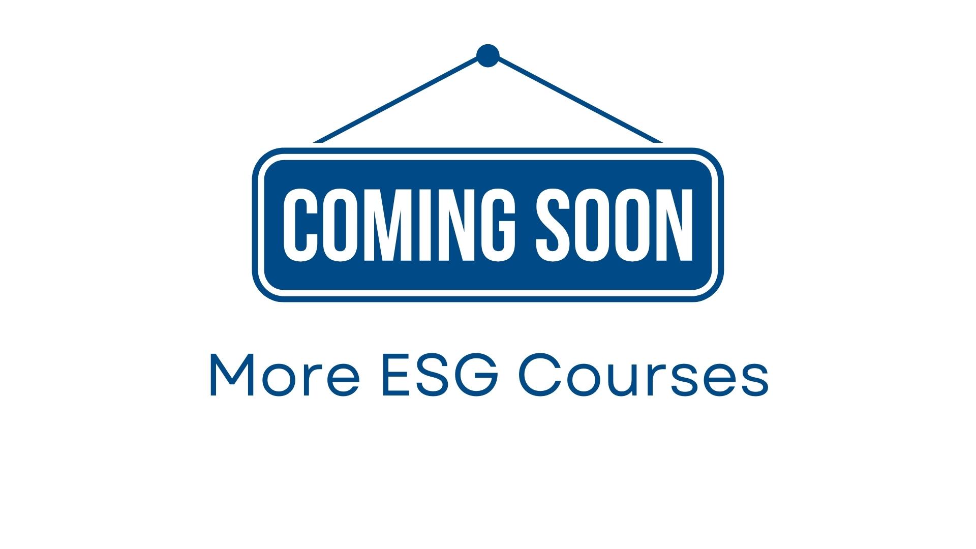 ESG courses coming soon